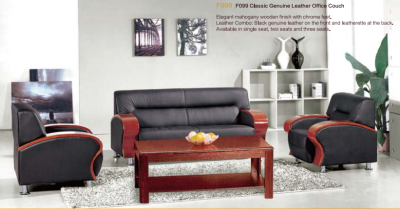 Classic Genuine Leather Office Couch