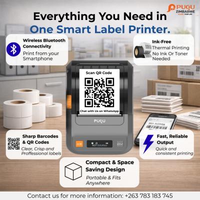 A compact, wireless printer that connects to your smartphone via Bluetooth for quick and easy label printing. Using ink-free thermal technology, it produces clear, high-quality, tear-resistant and waterproof adhesive labels anytime, anywhere.  